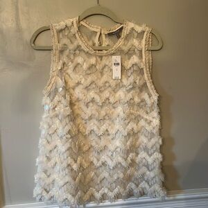 Anthropologie Sequined Sleeveless Blouse.